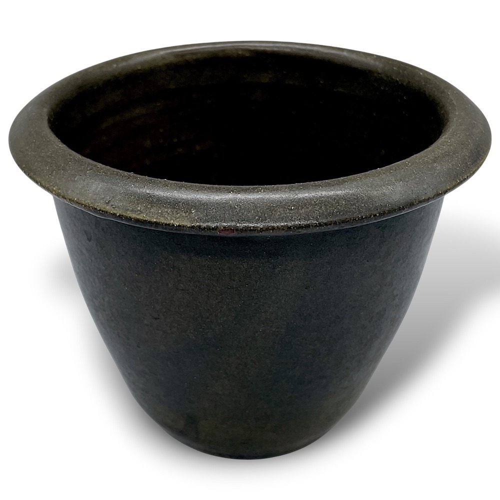 1998 Sid Luck Pottery Crock Mossy Green 5.25" North Carolina